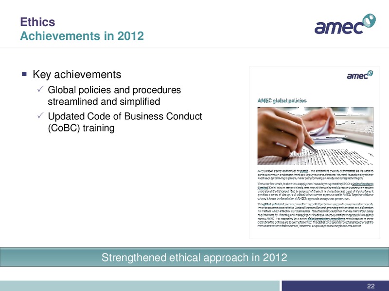 APRIL 2013 INVESTOR PRESENTATION – Amec Plc – slide 23