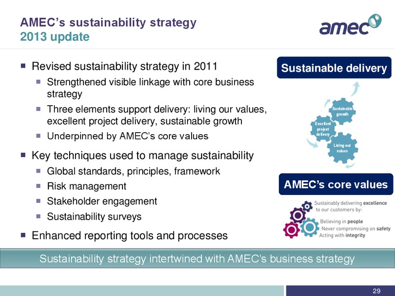 APRIL 2013 INVESTOR PRESENTATION – Amec Plc – slide 30