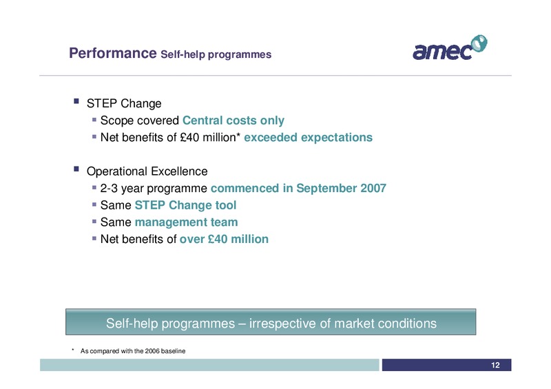 2009 ANNUAL GENERAL MEETING – Amec Plc – slide 12