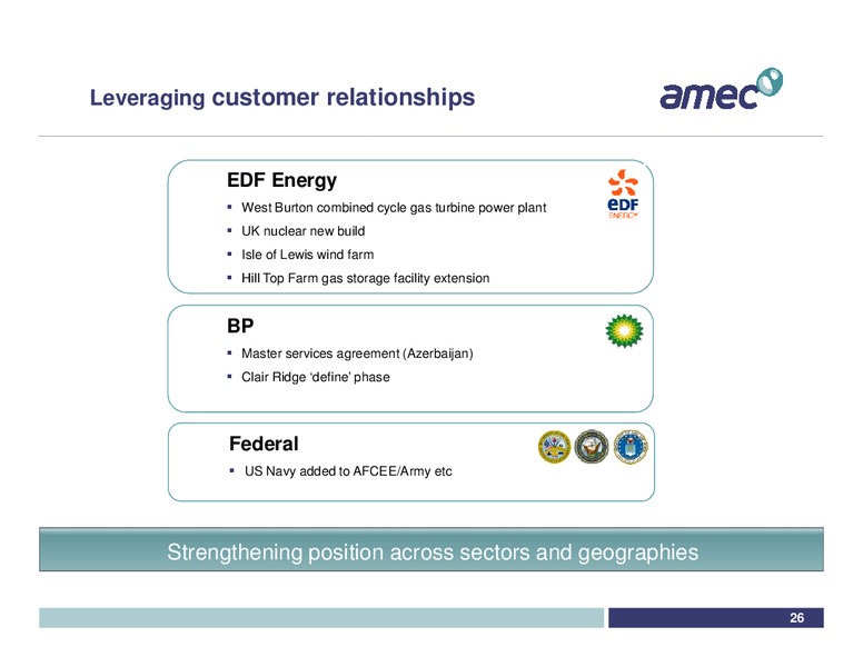 H1 2010 EARNINGS CALL – Amec Plc – slide 26