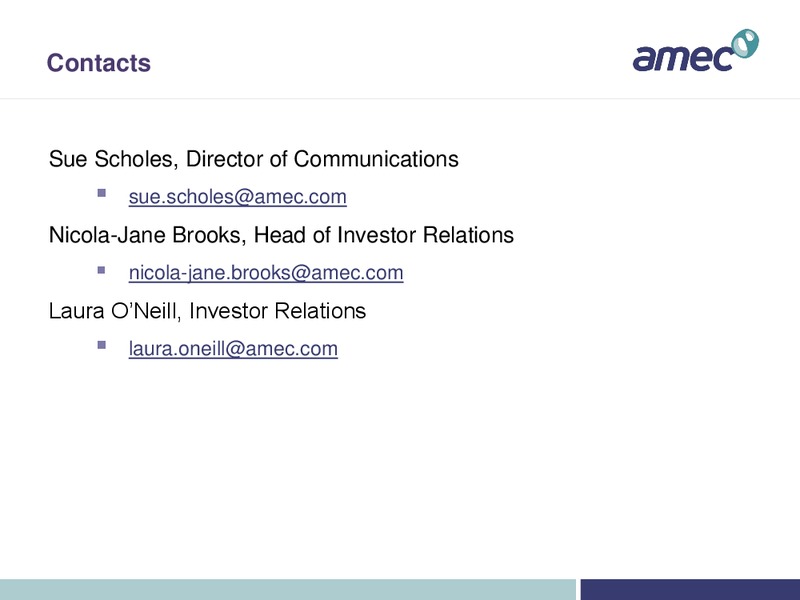 DA DAVIDSON 11TH ANNUAL EC CONFERENCE – Amec Plc – slide 34