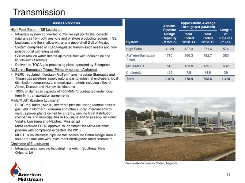 June 2016 Investor Presentation – American Midstream Partners Lp – slide 11