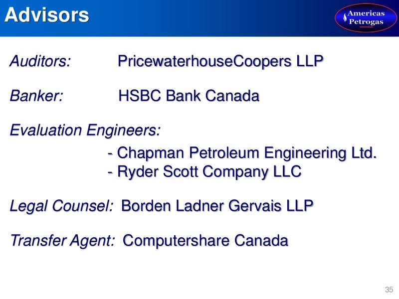 Annual General Meeting Presentation – Americas Petrogas – slide 32