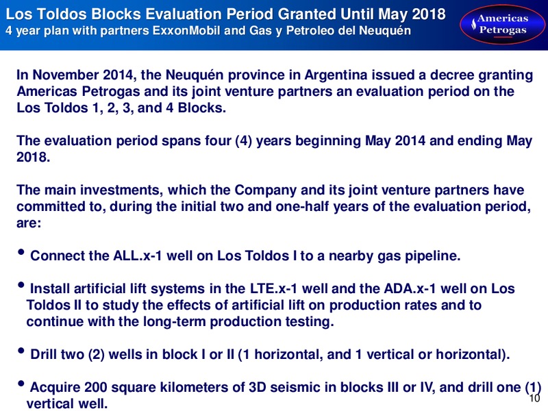 Corporate Presentation – Americas Petrogas – slide 8