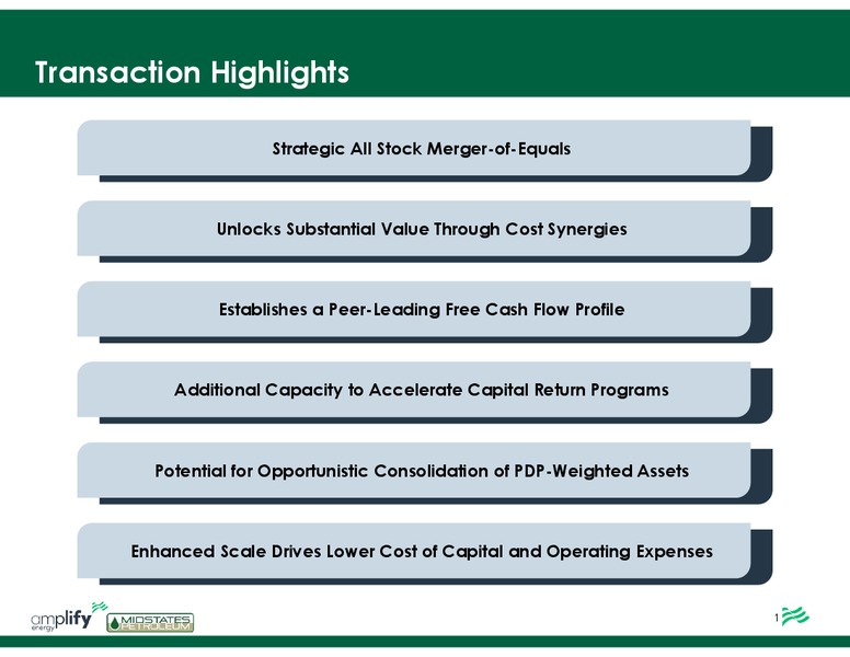 Merger with Midstates Petroleum – Amplify Energy Corp. – slide 2