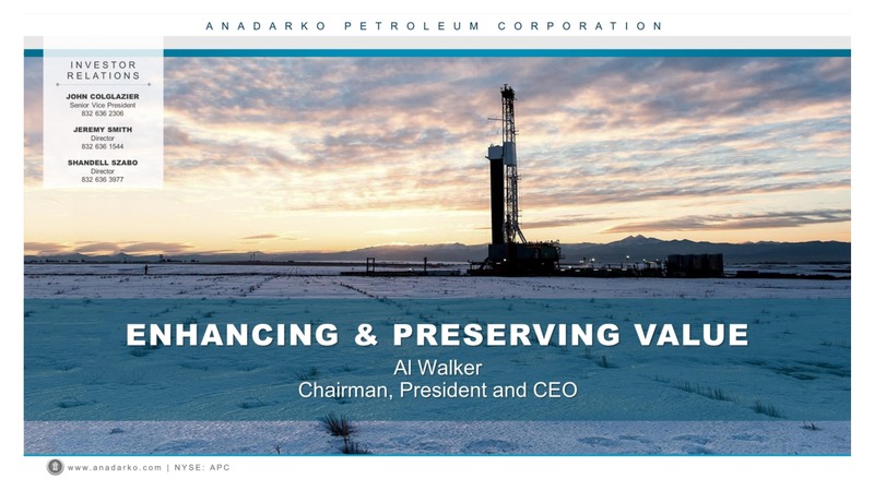 February 2016 Investor Presentation – Anadarko Petroleum Corp – slide 1
