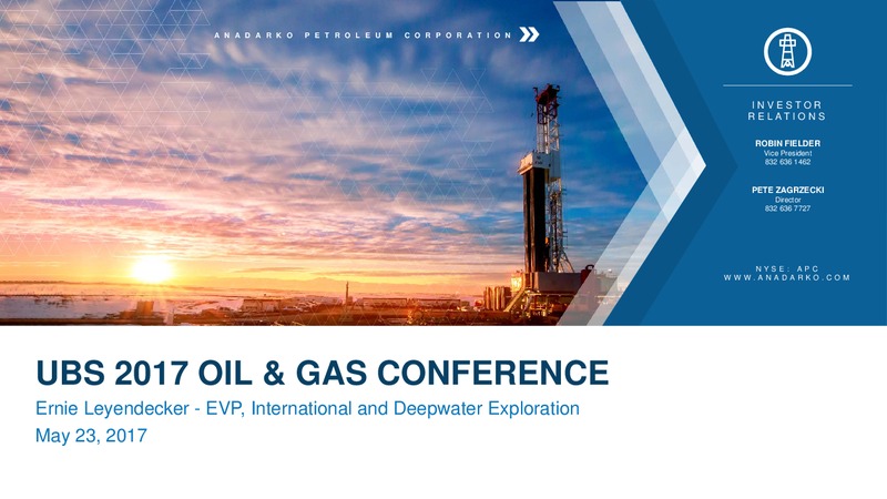 UBS Global Oil & Gas Conference – Anadarko Petroleum Corp – slide 1