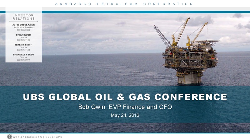 UBS Global Oil and Gas Conference – Anadarko Petroleum Corp – slide 1