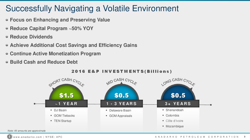 Enercom The Oil Gas Conference 2016 – Anadarko Petroleum Corp – slide 2