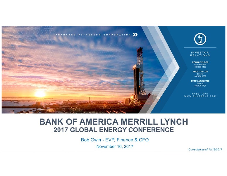 BAML 2017 Global Energy Conference – Anadarko Petroleum Corp – slide 1