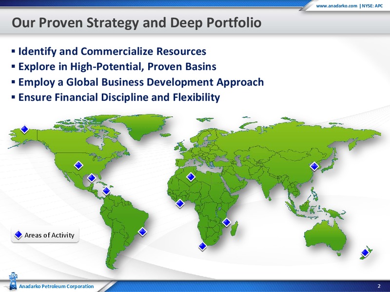 Goldman Sachs Global Energy Conference 2013 – Anadarko Petroleum Corp – slide 2