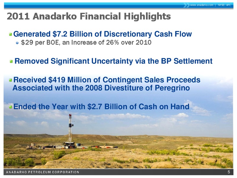 Credit Suisse 2012 Energy Summit – Anadarko Petroleum Corp – slide 4
