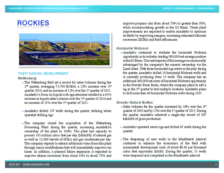 Q2 2011 Earnings Call – Anadarko Petroleum Corp – slide 5