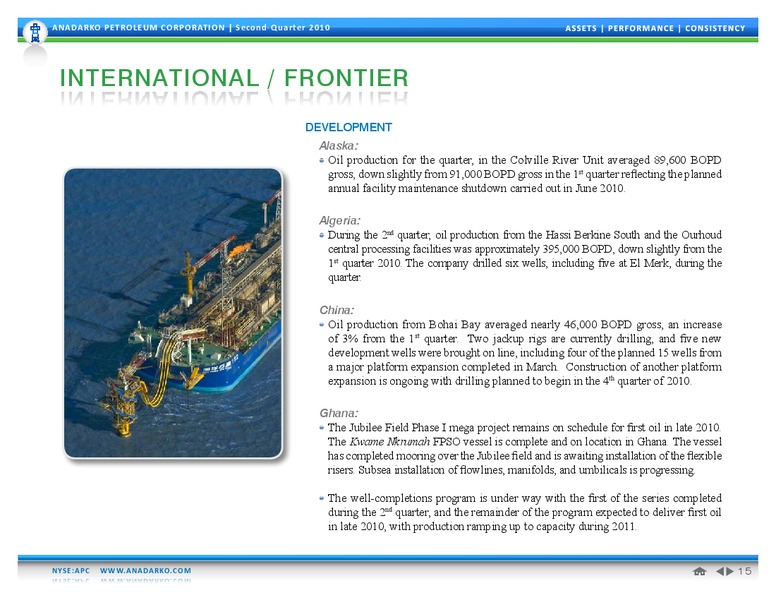 Q2 2010 Earnings Call – Anadarko Petroleum Corp – slide 14