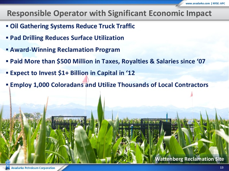 EnerComs The Oil and Gas Conference 2012 – Anadarko Petroleum Corp – slide 12