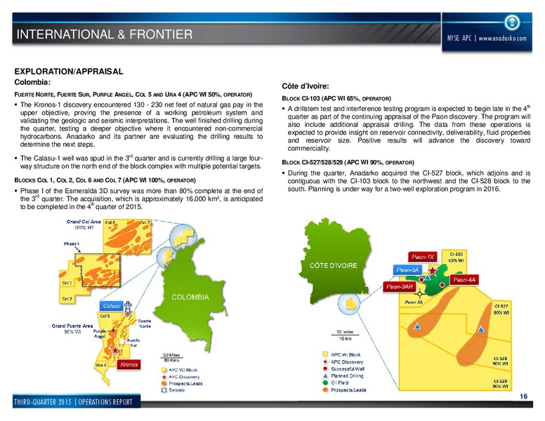 Q3 2015 Operations Report – Anadarko Petroleum Corp – slide 16