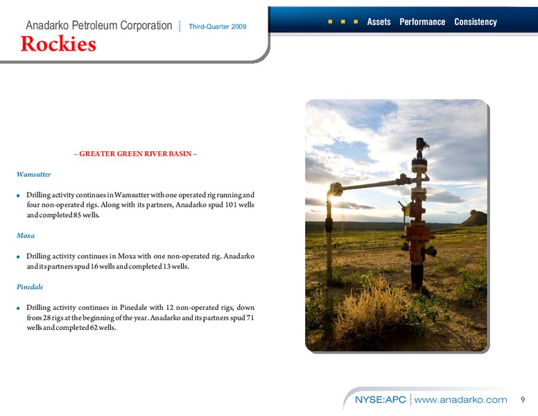 Q3 2009 Earnings Call – Anadarko Petroleum Corp – slide 8