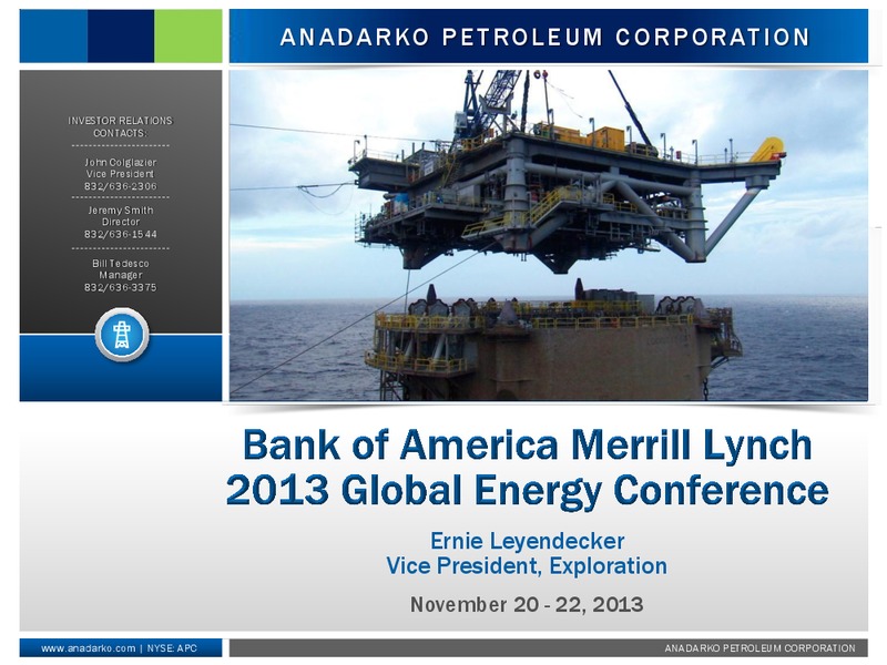 Bank of America Merrill Lynch Global Energy Conference – Anadarko Petroleum Corp – slide 1