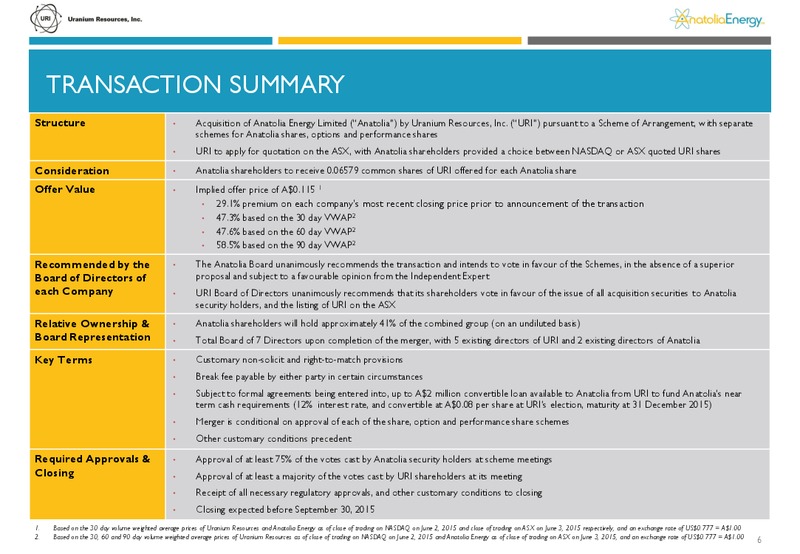 June 2015 Investor Presentation – Anatolia Energy Corp – slide 3