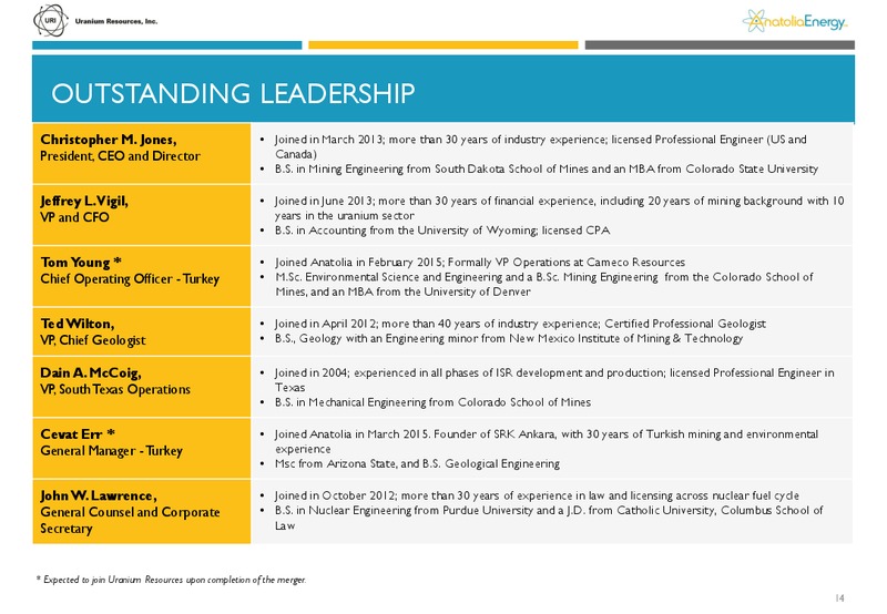 June 2015 Investor Presentation – Anatolia Energy Corp – slide 11