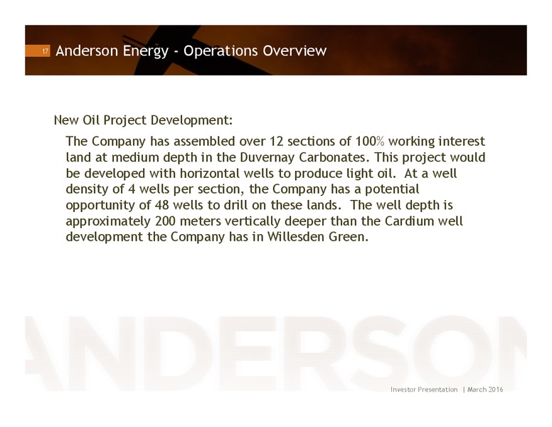 March 2016 Investor Presentation – Anderson Energy Inc – slide 16