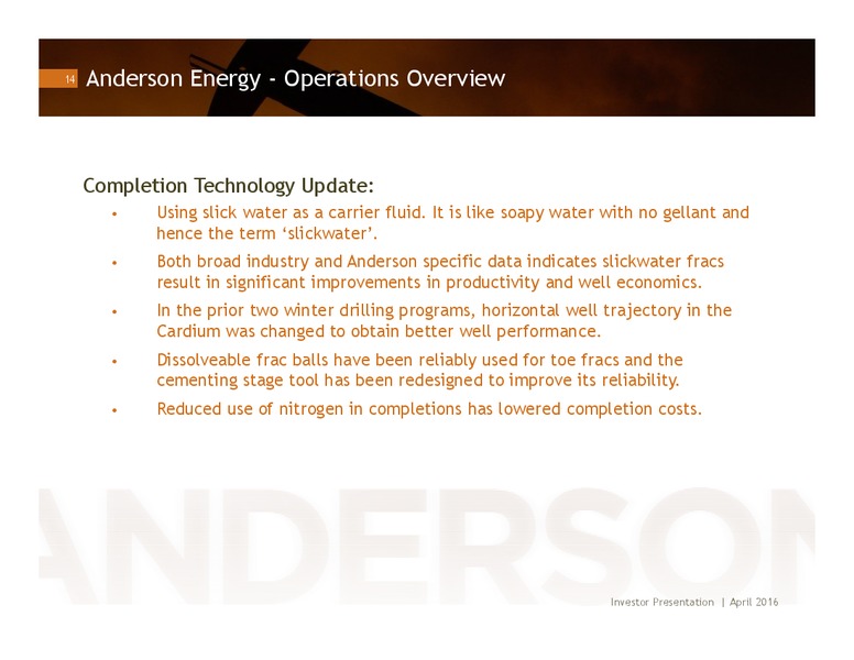 April 2016 Investor Presentation – Anderson Energy Inc – slide 13