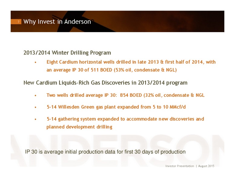 August 2015 Investor Presentation – Anderson Energy Inc – slide 6