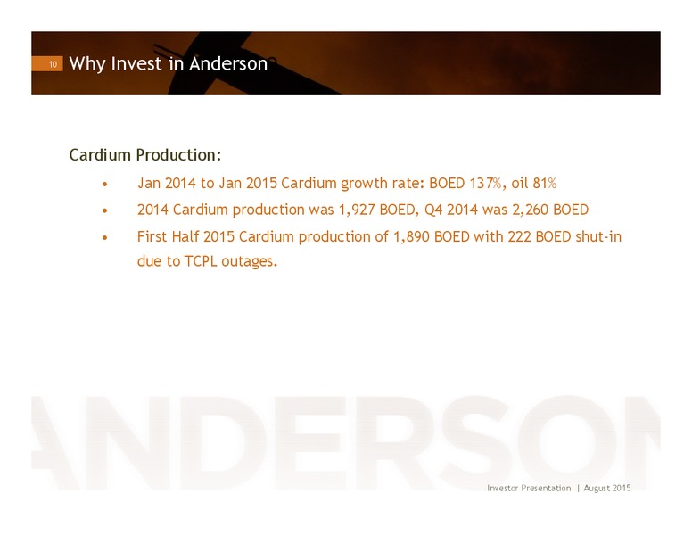 August 2015 Investor Presentation – Anderson Energy Inc – slide 9