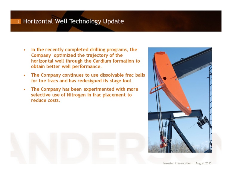 August 2015 Investor Presentation – Anderson Energy Inc – slide 12