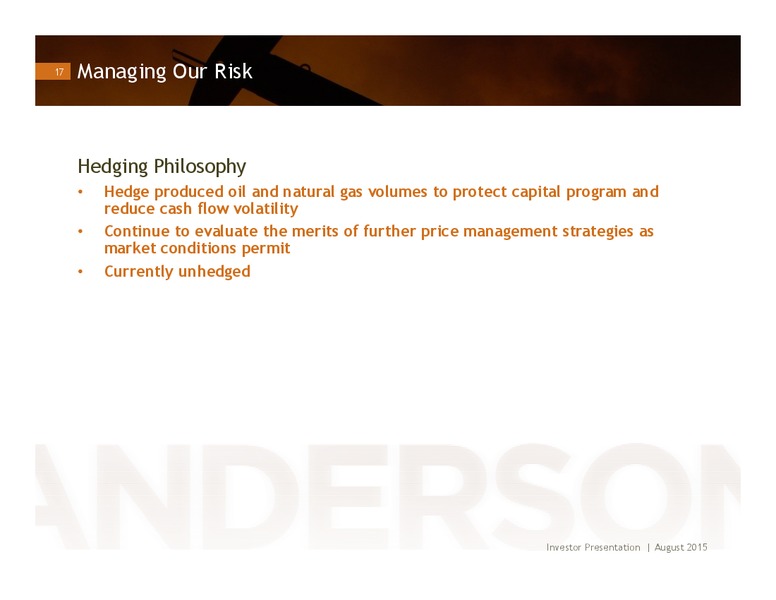 August 2015 Investor Presentation – Anderson Energy Inc – slide 16