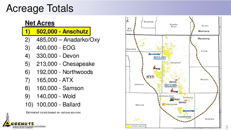 EnerCom Oil and Gas Conference – Anschutz Exploration Corporation – slide 3