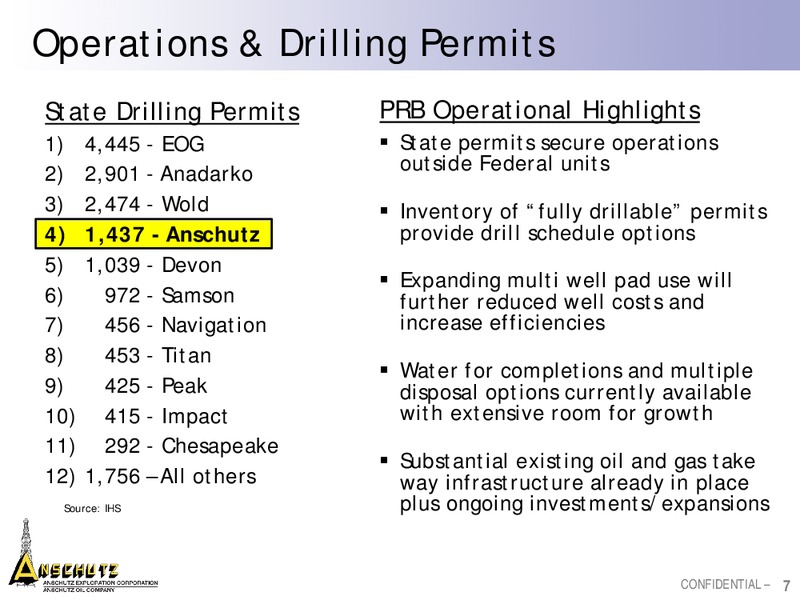 August 2018 Enercom Conference – Anschutz Exploration Corporation – slide 7