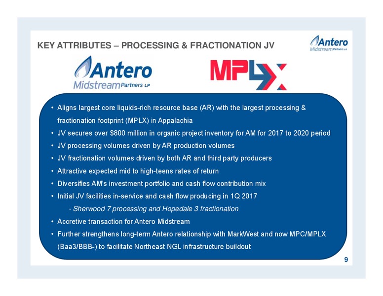 April 2017 Partnership Overview – Antero Midstream Partners Lp – slide 9