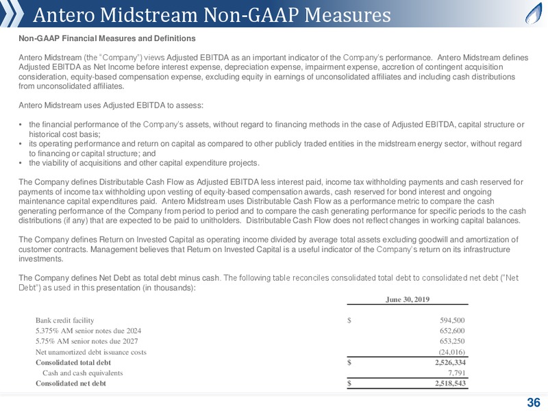 August 2019 Corporate Presentation – Antero Midstream Partners Lp – slide 35