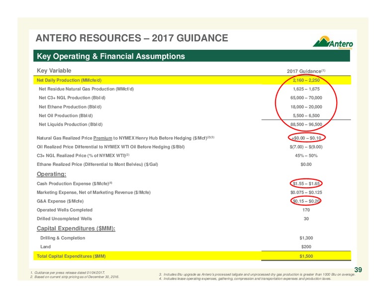 February 2017 Company Overview – Antero Resources – slide 38