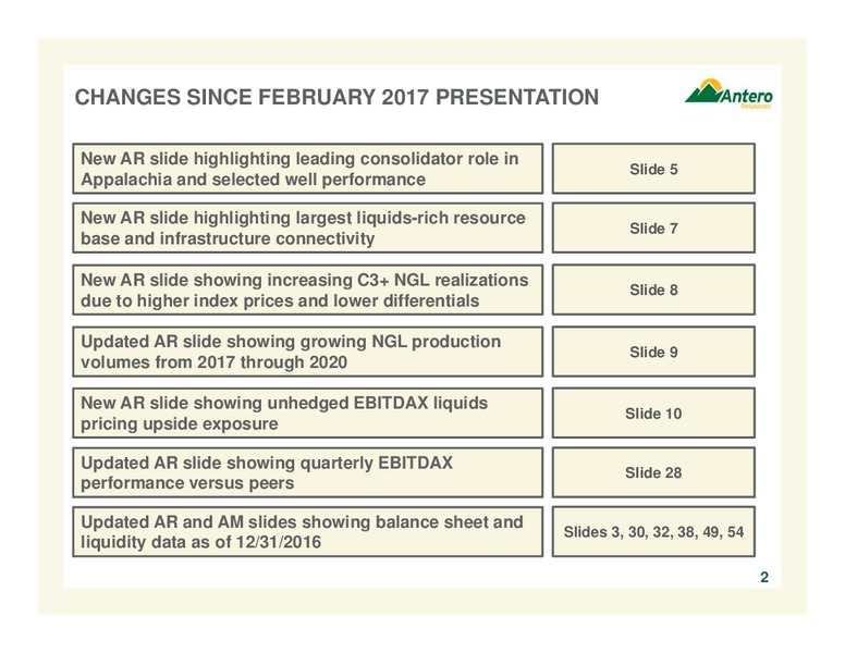 2017 Company Presentation – Antero Resources – slide 2