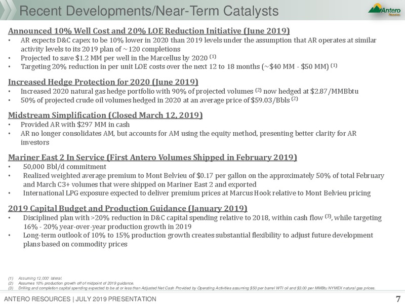 July 2019 Corporate Presentation – Antero Resources – slide 6
