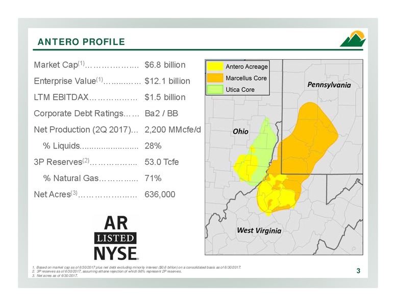 2Q 2017 Company Overview – Antero Resources – slide 2