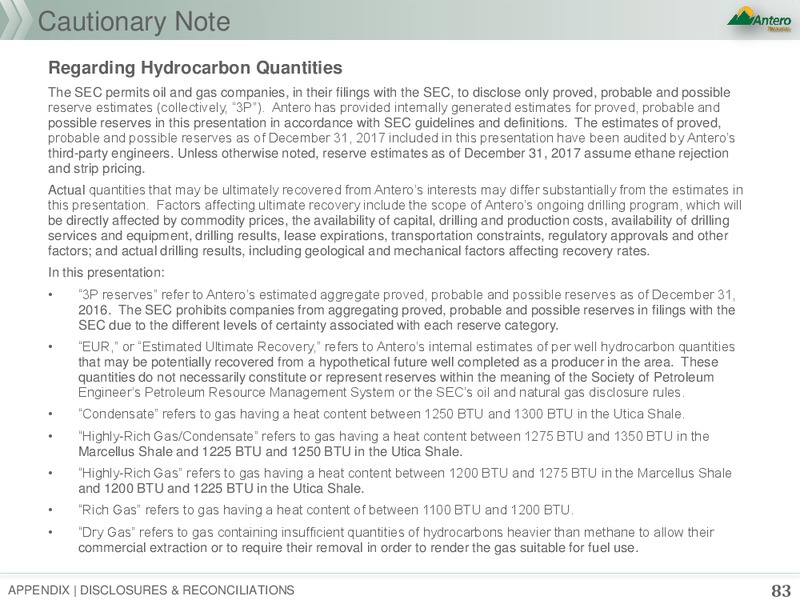 October 2018 Presentation – Antero Resources – slide 79