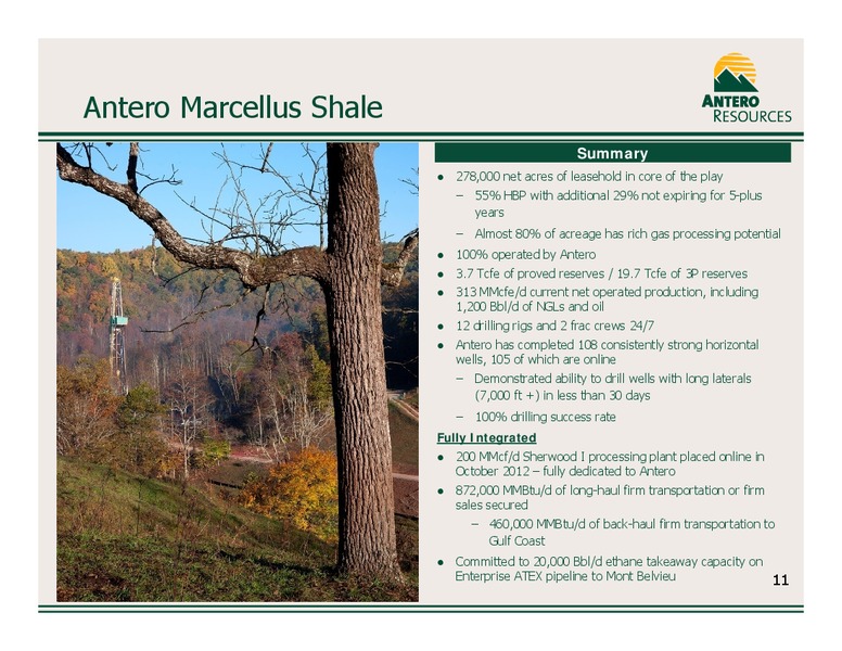 Company Overview November 2012 – Antero Resources – slide 12