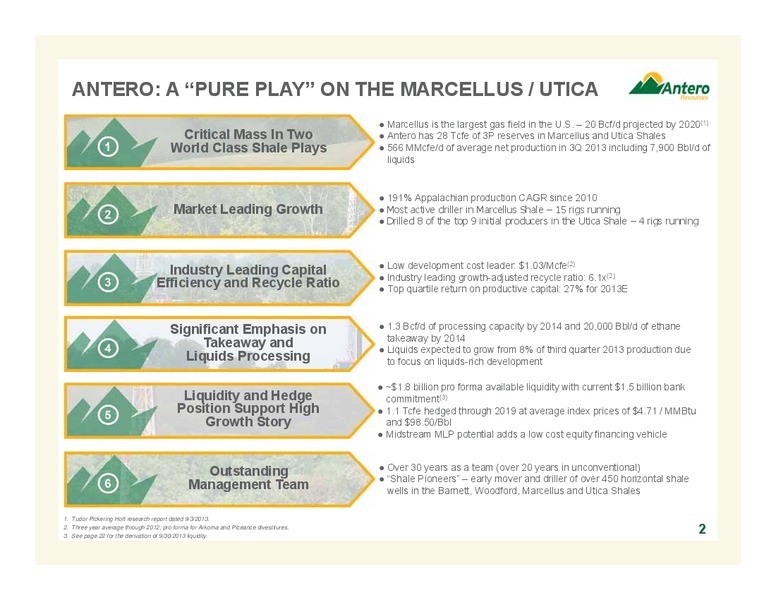 Company Overview Q3 2013 – Antero Resources – slide 2