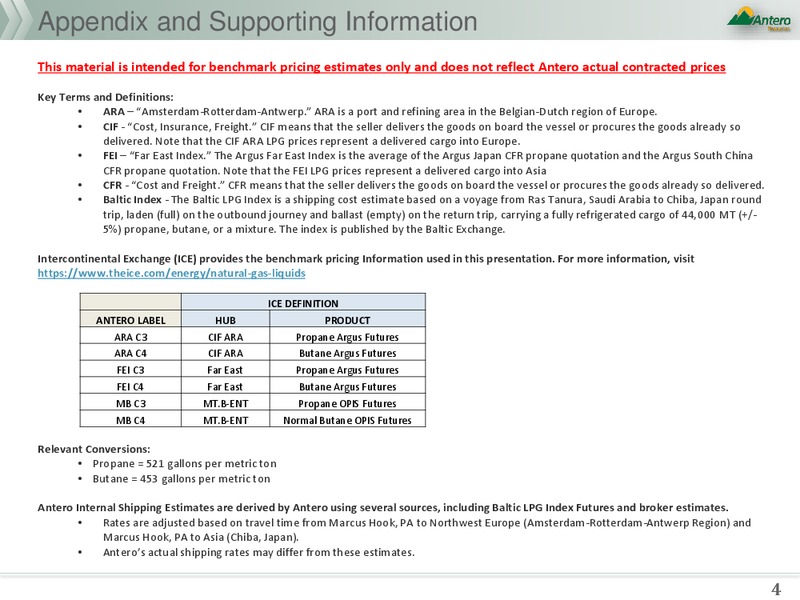 Weekly International LPG Pricing Update – Antero Resources – slide 4