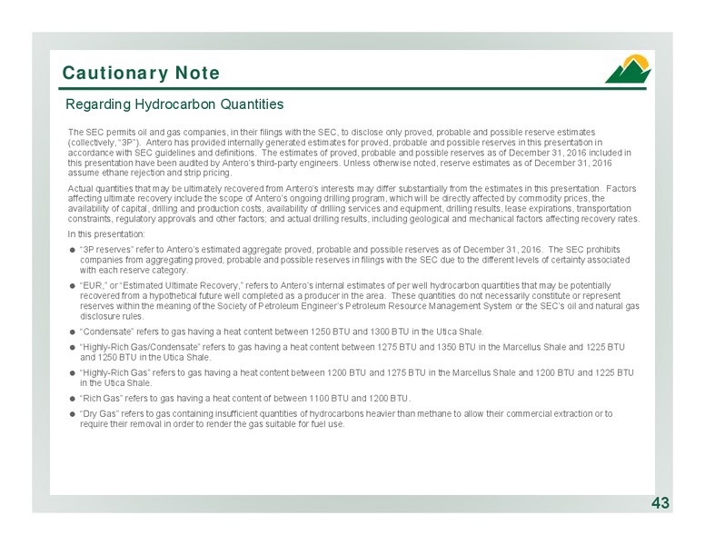December 2017 Corporate Presentation – Antero Resources – slide 43