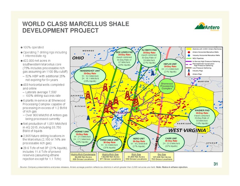 Company Overview April 2016 – Antero Resources – slide 31
