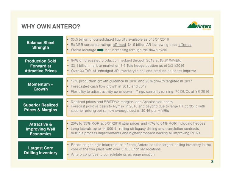 May 2016 Company Overview – Antero Resources – slide 3