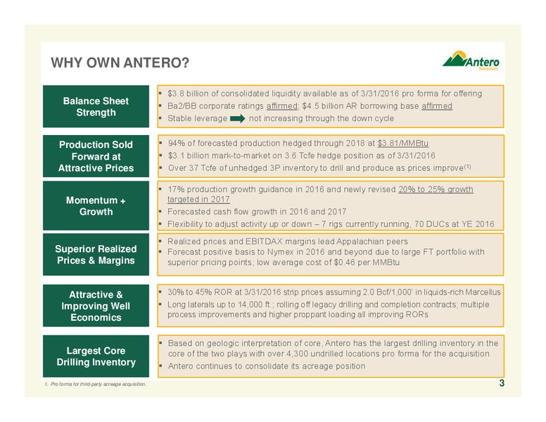 Marcellus and Utica Acquistion Summary – Antero Resources – slide 3