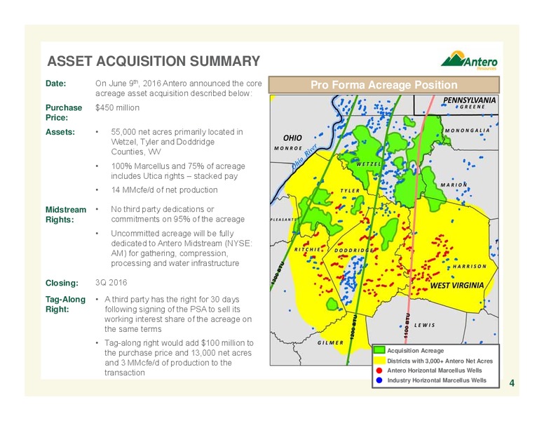Marcellus and Utica Acquistion Summary – Antero Resources – slide 4