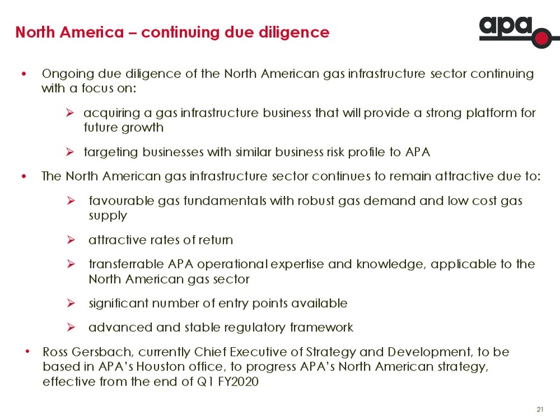 FY 2019 Earnings Presentation – Apa Group – slide 20