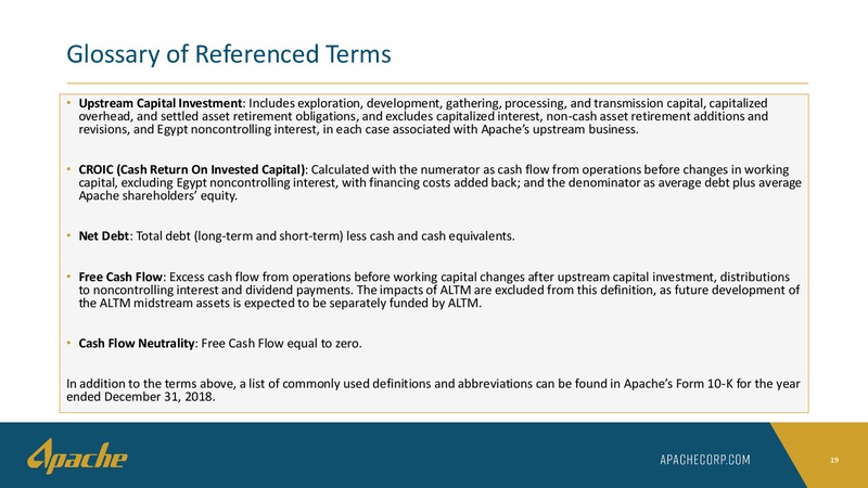 January 2020 Investor Presentation – Apache Corp – slide 18