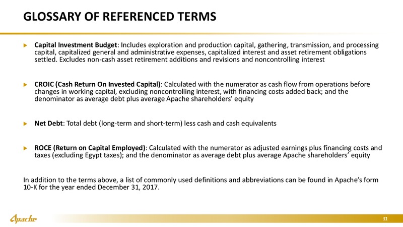 Goldman Sachs Energy Conference – Apache Corp – slide 30